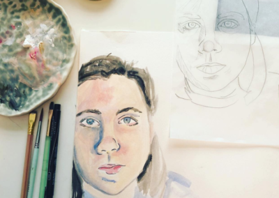 watercolor portrait of woman