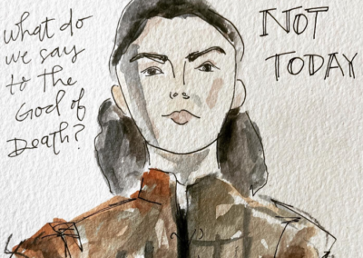 watercolor of Game of Thrones character Arya