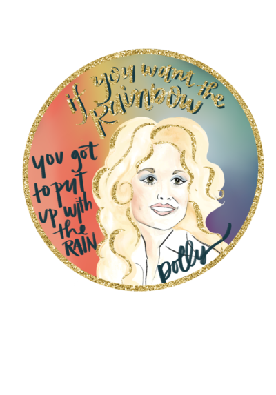 Dolly Parton Rainbow Sticker